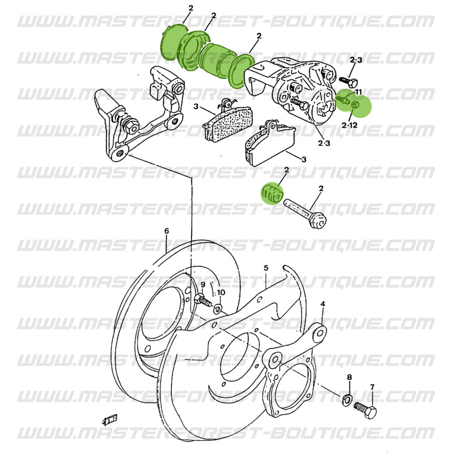 Complete brake caliper refurbishment kit Lucas Girling/Suzuki Santana ...