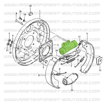 Cilindro de roda de 58 mm com elemento de drenagem Suzuki 410 e 413