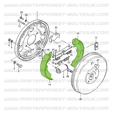 Maxila para travão de mão Suzuki 410 modelo japonês