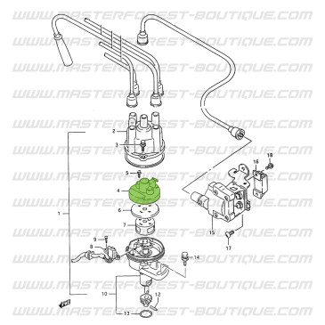 Rotor do distribuidor aparafusado Suzuki Santana 413