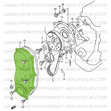 Engine front cover, build 1, Suzuki Santana 413