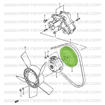 Water pump pulley Suzuki Santana Samurai 413 8 valves