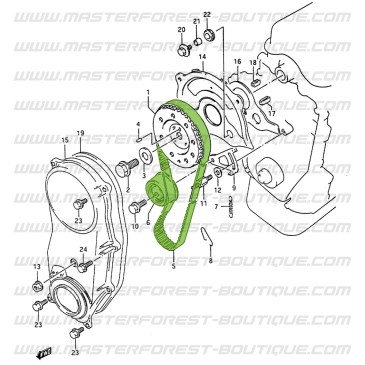 Timing kit, 88 teeth, Suzuki Santana 413