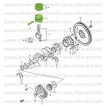 4 +0.25 pistons kit, Suzuki Santana 413, 8 valves