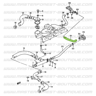 Heater hose 1, Suzuki Santana 413