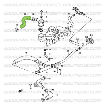 Tubo superiore del radiatore – Suzuki & Santana 413 8 valvole