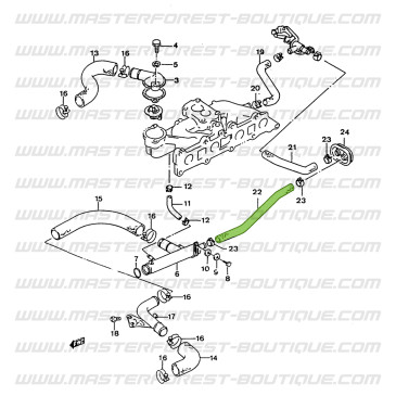 Durite de chauffage 2 - Suzuki & Santana 413 8 soupapes