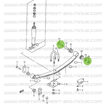 Vis de fixation lame de ressort Suzuki Santana Samurai