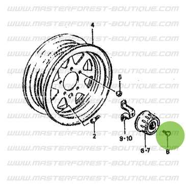 Fastening screw for hub center cap, Suzuki Santana