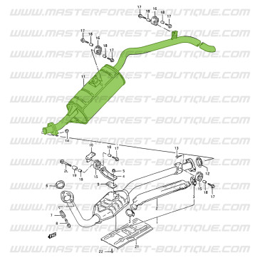 Silencioso de escape para chassis curto Suzuki Santana Samurai 413