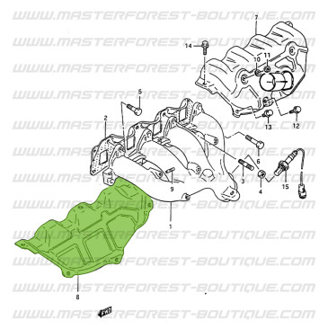 Inner exhaust manifold heat shield Suzuki Santana Samurai 413