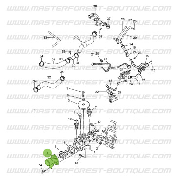 Pipe de thermostat Suzuki Santana Samurai 1.9TD ( moteur Peugeot )