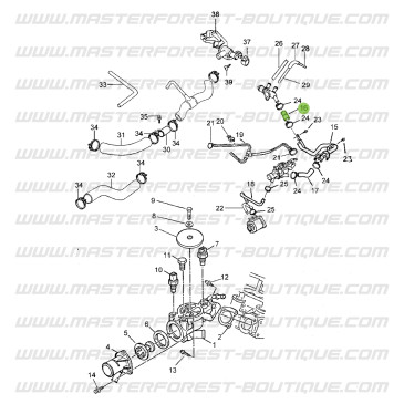 Durite de chauffage entre tube de chauffage et pipe de chauffage - Santana & Suzuki Samurai 1.9 Turbo Diesel (moteur Peugeot)