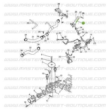 Durite de chauffage entre pipe de chauffage et tuyau de chauffage - Santana & Suzuki Samurai 1.9 Turbo Diesel (moteur Peugeot)