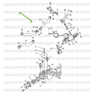 Durite de refroidissement entre vase d'expansion et radiateur - Santana & Suzuki Samurai 1.9 Turbo Diesel (moteur Peugeot)