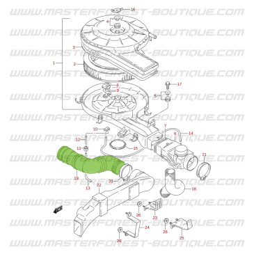 Durite d'entrée d'air vitara 1.6 8 soupapes à carburateur