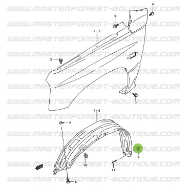 Clip for fender mudguard Suzuki Santana Vitara