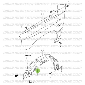 Rebite de fixação do painel lateral do para-lama para Suzuki Santana Vitara