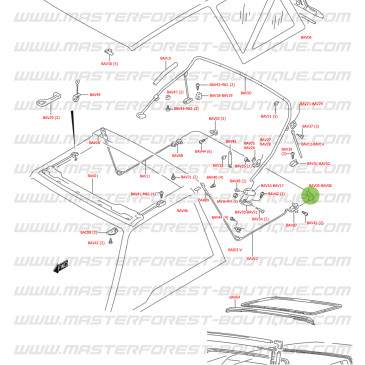 Rear left soft top corner fastening, Vitara MK1