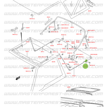Fixation de support d'armature latérale gauche de bâche Suzuki Santana Vitara