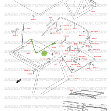 Armature de bâche latérale droite pour Suzuki Vitara