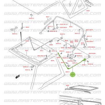 Left side soft-top armature, Suzuki Vitara