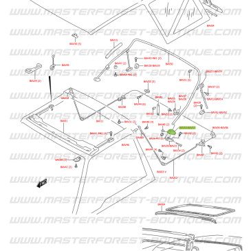 Protezione destra cerniera rollbar posteriore Vitara