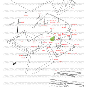 Strap press stud for rear window, Vitara