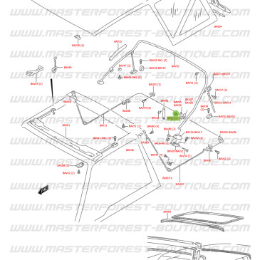 Vite di bloccaggio rinforzo rollbar posteriore del soft-top Vitara