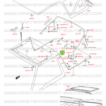 Vis de fixation d'armature de bâche laterale de Vitara