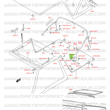 Schutzklammer für Scharnier des hinteren Überrollbügels Vitara