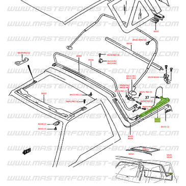 Fixation arrière droit de bâche Suzuki Santana Vitara MK2