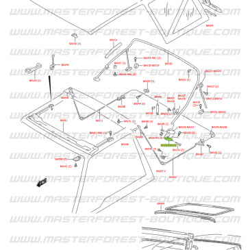 Linkes Scharnier des hinteren Planenbogens Vitara MK2