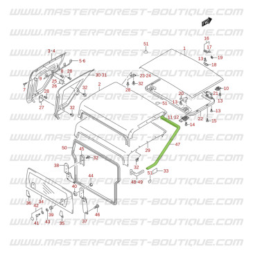 Junta de hard top trasero para Suzuki Santana Jimny