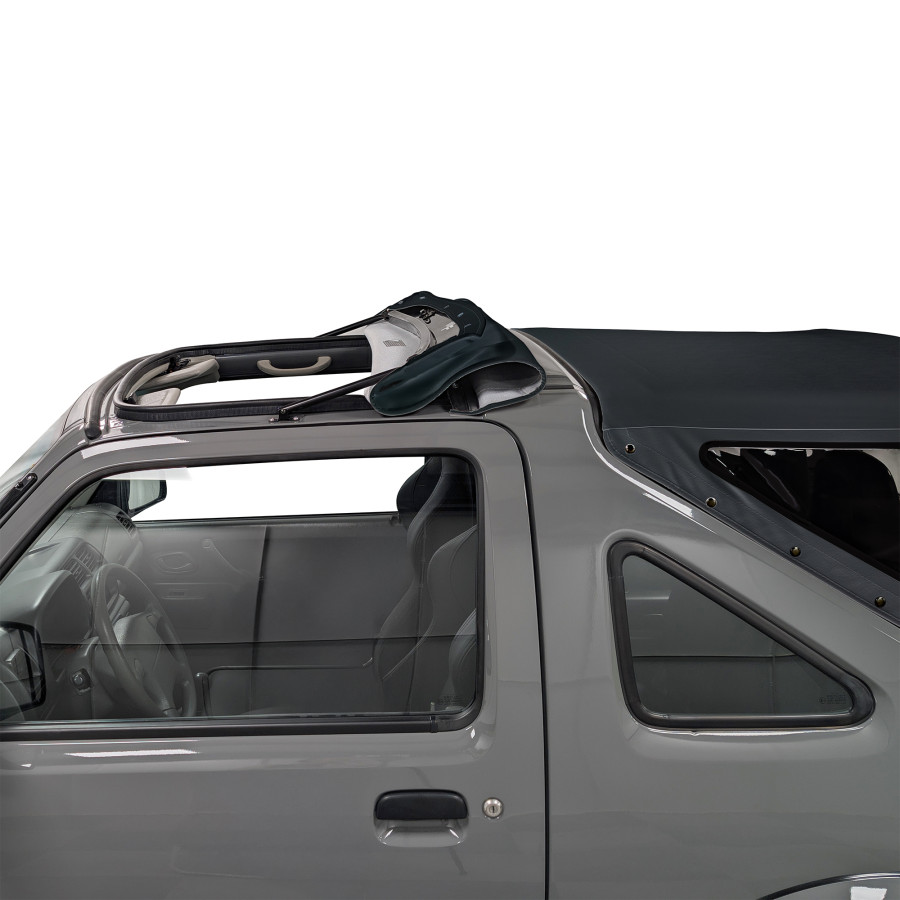 Black MF soft top tinted windows 4WD Suzuki Jimny Spare wheel diameter ...