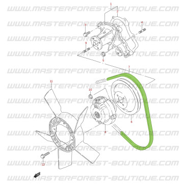 Correa de accesorios 4PK810 Suzuki Santana Jimny 1.3 sin dirección asistida