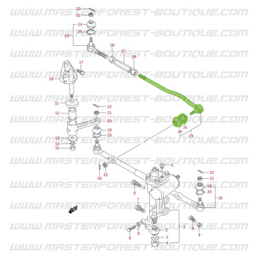 Rótula interior de dirección para Suzuki Santana Vitara 340 mm