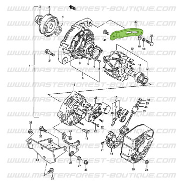 Alternator adjustment bracket – Suzuki Santana Samurai 413
