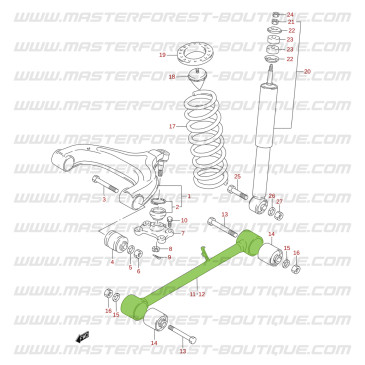 Rear right suspension axle rod, Suzuki Santana Vitara
