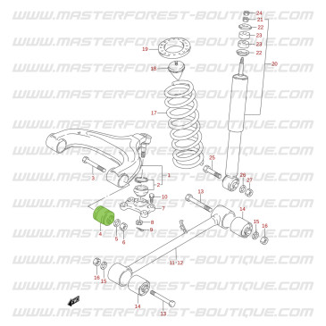 Casquilho dos Triângulos da suspensão Trás Suzuki Suzuki Santana Vitara
