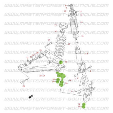 Lower ball joint on Suzuki Santana Vitara suspension triangle