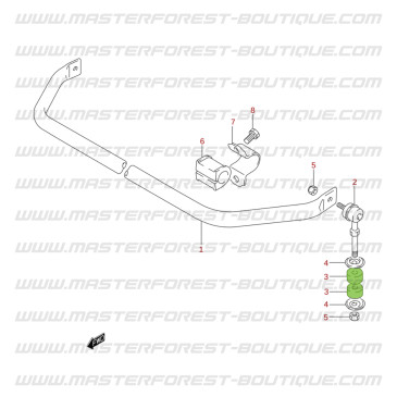 Silent-blocs de biellette de barre stabilisatrice pour Suzuki Santana Vitara