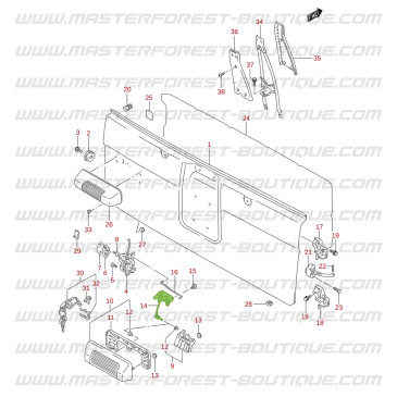 Mecanismo da porta traseira Suzuki Santana Vitara