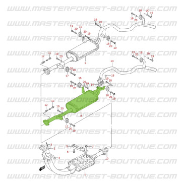 Zentraler Schalldämpfer für Suzuki Santana Vitara 1.6 8S 3-Türer