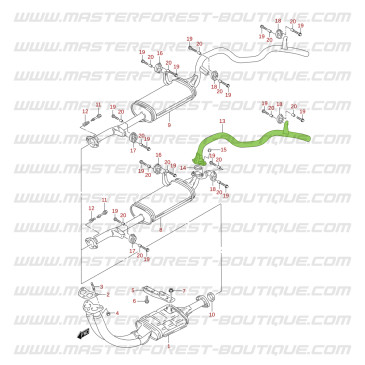 Final exhaust pipe for Suzuki Santana Vitara 1.6 8S 3-door