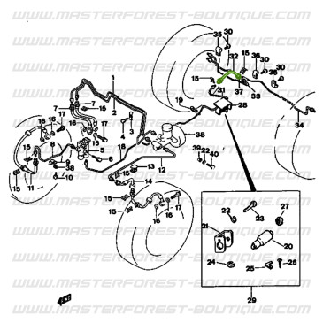 Rear brake flexible hose 298mm Suzuki Santana Vitara
