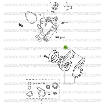 Vis de fixation pompe à eau Suzuki Santana Samurai 1.9D