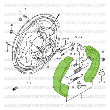 Hintere Bremsbacken für Suzuki Santana Vitara