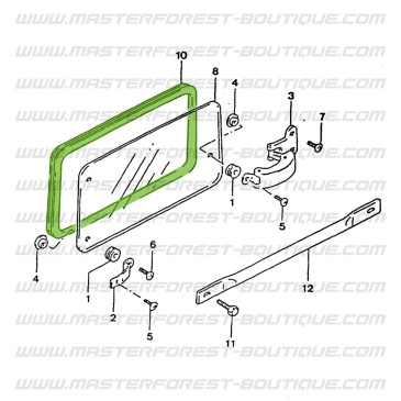 Junta da janela da porta traseira Suzuki Santana Samurai