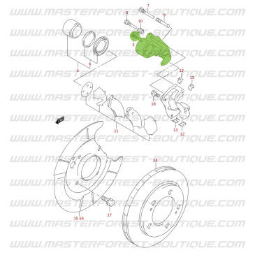 Front right brake caliper for Suzuki Santana Vitara Ø57mm